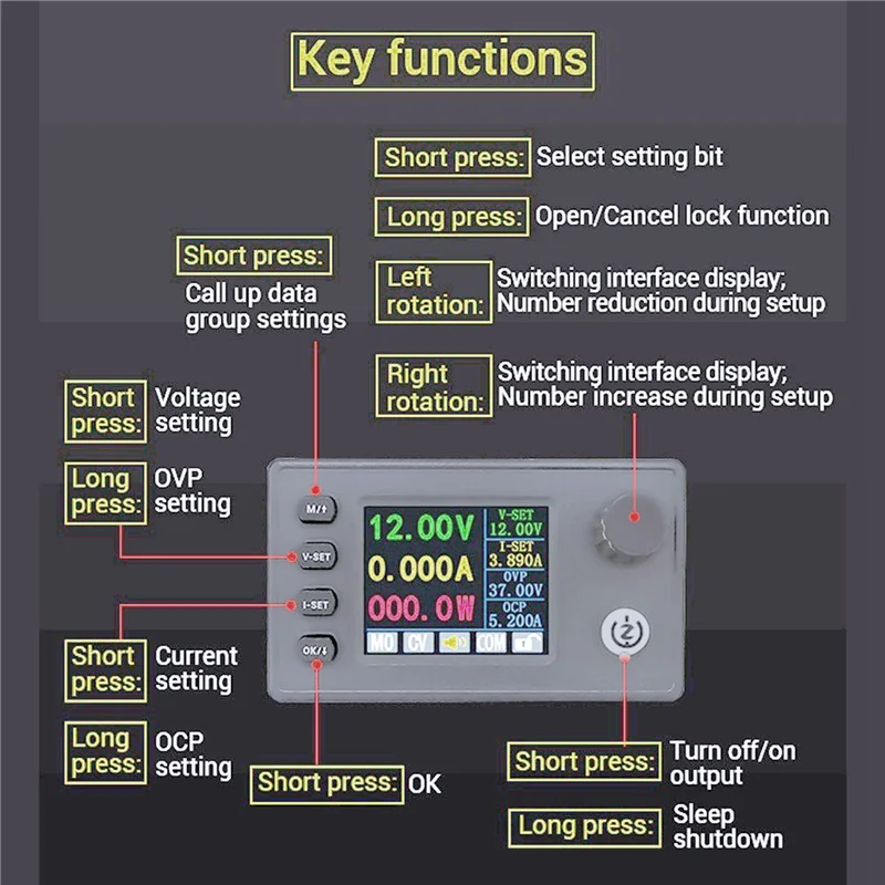 

SK150C CNC DC Regulated Power Supply Constant Voltage And Constant Current Step-Up And Step-Down Module 40V 8A