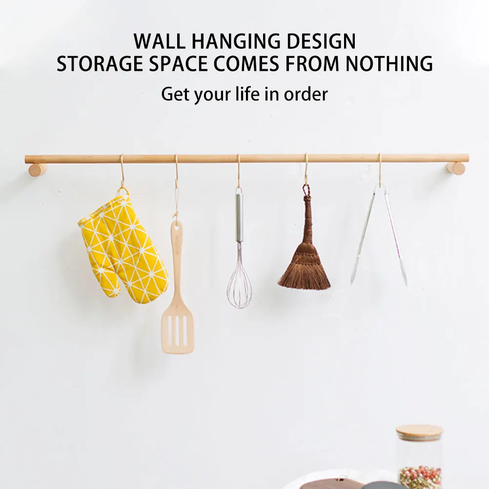 

1Pcs Advanced Coating Wooden Towel Rack Single Bar Bathroom Organizer 45Cm Towel Rack Rustic Bathroom Accessories