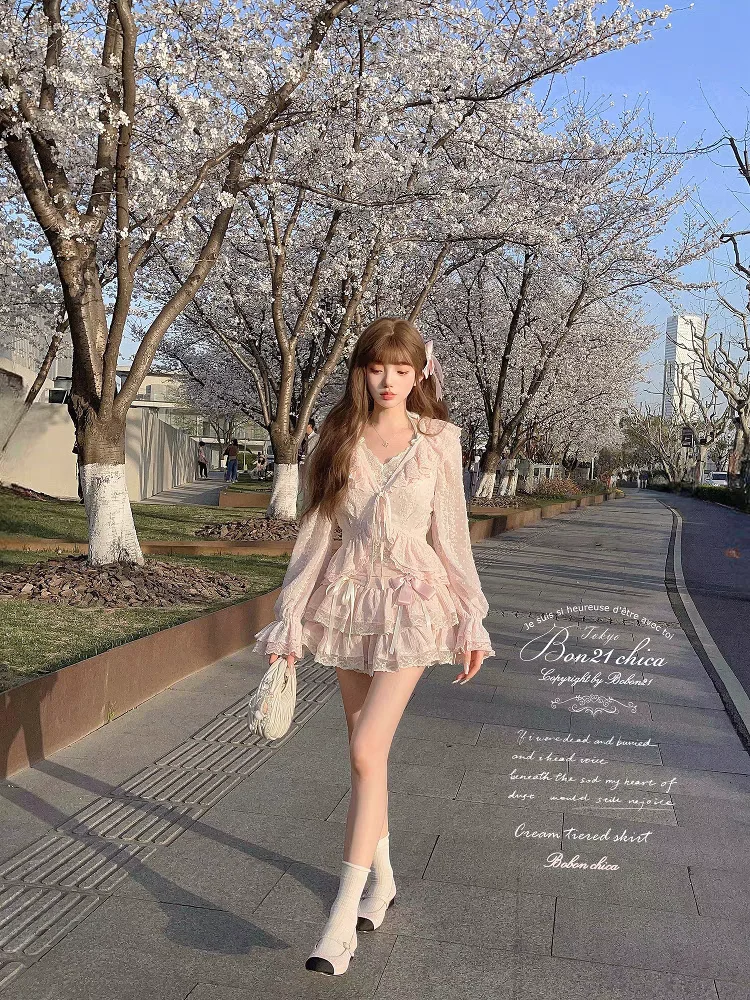 Koszula Princess Sweet Lolita Bobon21 Nippori Manor Complex Craftsmanship Koronkowy Kołnierzyk Szyfonowa Koszula z Haftem Ochrona Przeciwsłoneczna C2393