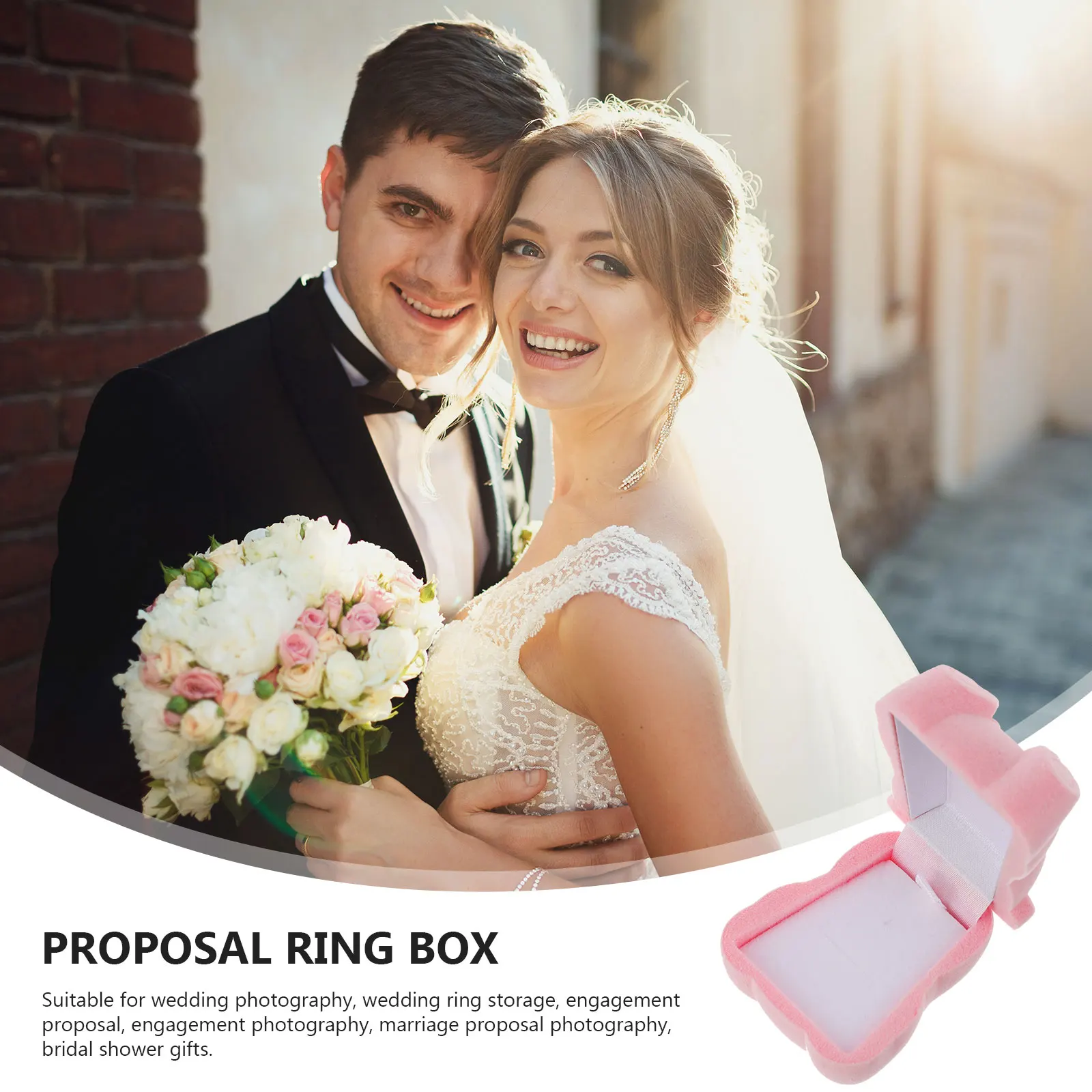 

1pc Jewelry Box Shape Ring Case Bear Shape Ring Box For Wedding Engagement Proposal Valentine'S Day Gift Storage Container