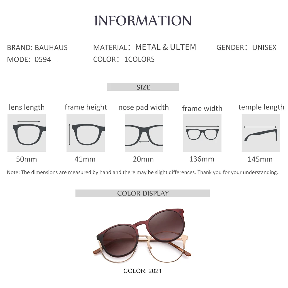 0594  Round Eyeglasses Frame Polarized Magnet Clip Glasses Frame Women Myopia Prescription Glasses Optical sunglasses