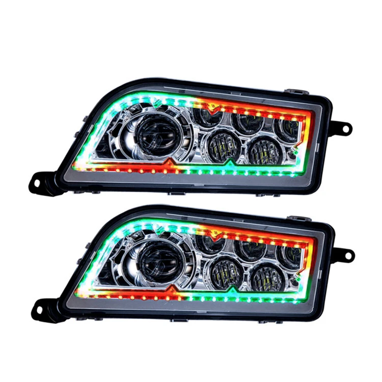 Atvutv Parts Auto Lighting System Multi Color Angel Eye 120W Front Led Headlight for Atvs Utvs Polaris Rzr 1000 Xp 4 1000