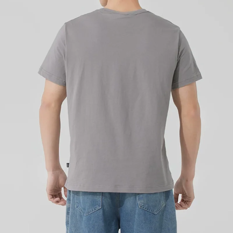 Men PUMA Grey Basic Cotton T-Shirt 691340-62 Breathable Casual Training Short Sleeve Top