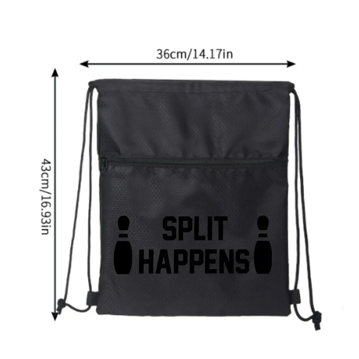 Split Happens A Playful Take on Bowling Mishaps Outdoor Sports Drawstring Pocket Simple Backpack