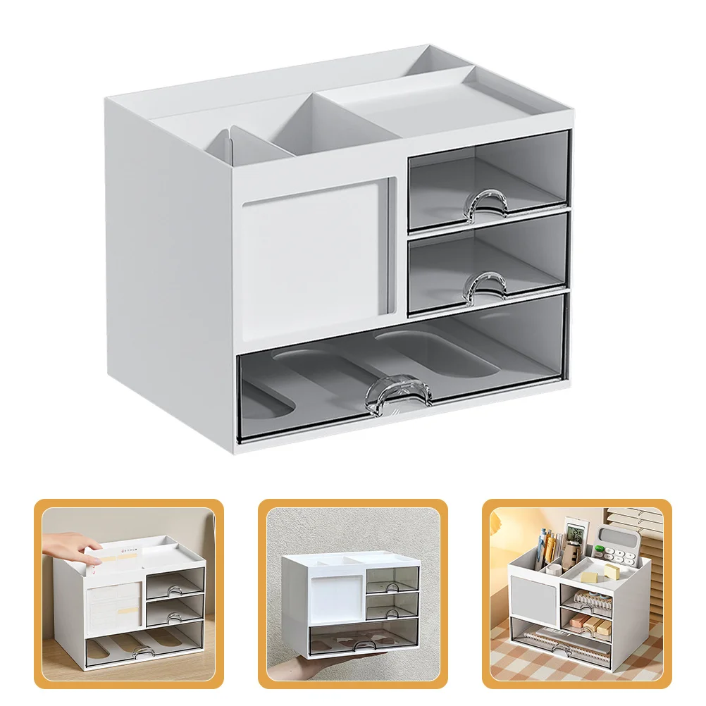 

Practical Desktop Organizer Drawer Type Storage Box Stationery Organizer Long-Lasting Multi- Office