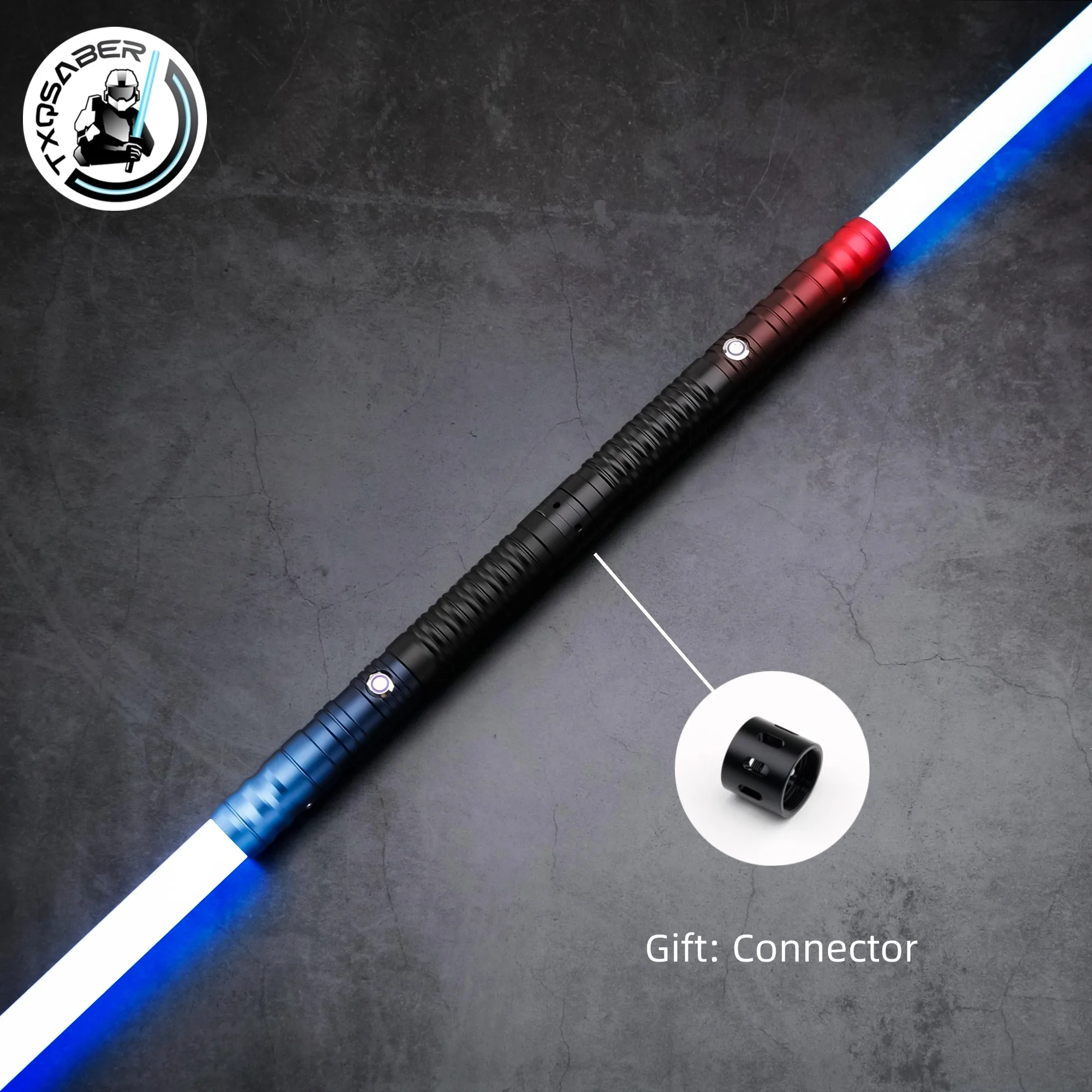 TXQSABER Double-edged Heavy Dueling Lightsaber Smooth Swing Sword Metal Hilt with Strap Blaster Force Training CosplayKids