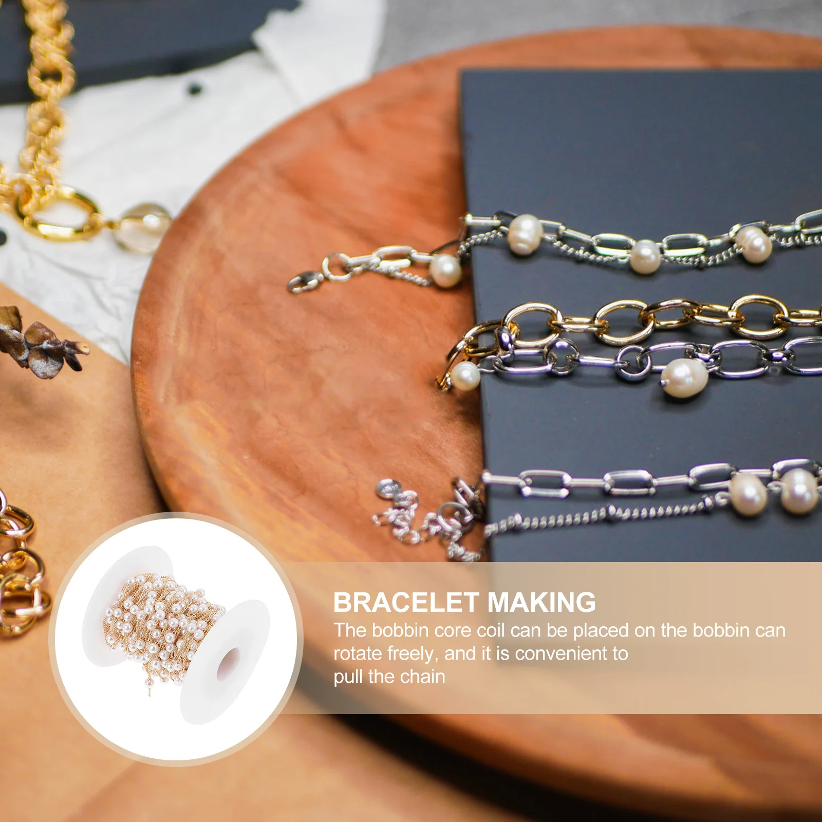 

Pearls Clothing Decoration Accessory Jewelry Shop Supply Handicraft Tool Chain Golden Production