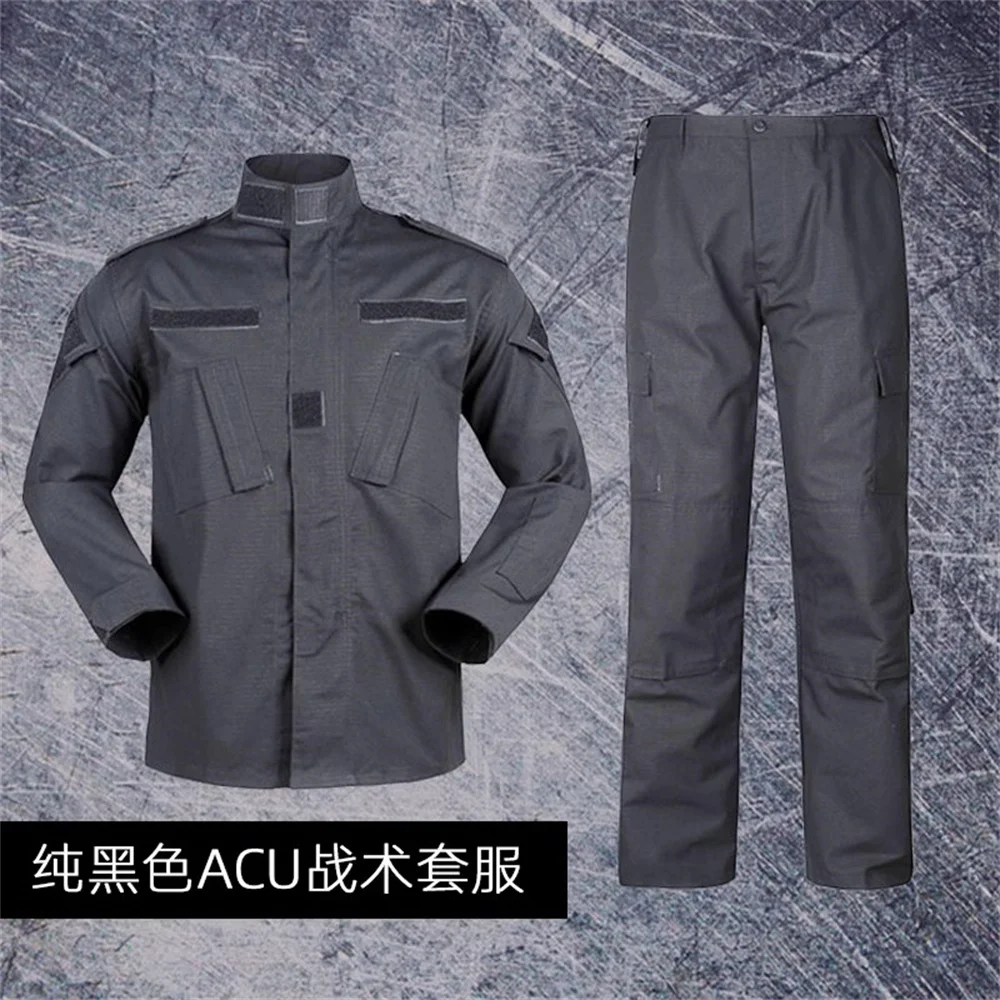 Tactical Tom ACU Edition BK Black Military Fans PMC Combat Style Training, Outdoor Sports Hiking Climbing Suit
