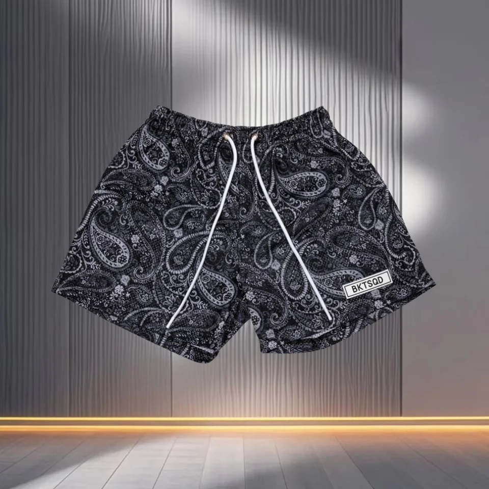 

Summer Mesh Basketball Shorts Men Quick Drying Loose Sports Short Pants BUCKETSQ Fashion Trend Sweatpants Running Beach Shorts