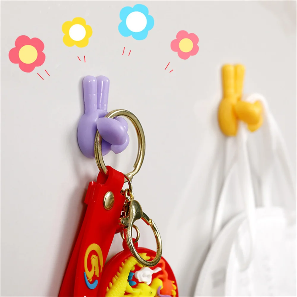 5 Stuks Siliconen Duimhaak Zelfklevende Muur Decor Sleutelhanger Handdoek Haken Data Kabel Clip Tandenborstel Houder Wire Desk Organizer