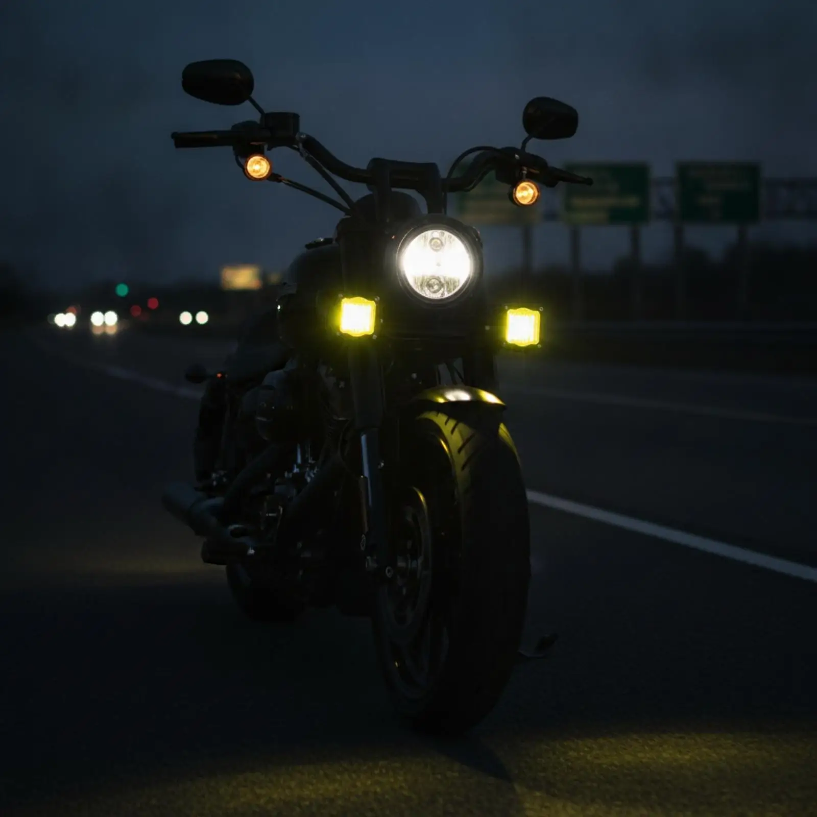 Front Turn Indicators with Brackets Black Motorcycle Turn Lamp Lights