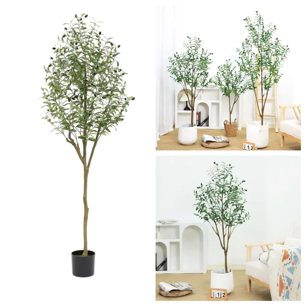 

5.9 FT High Artificial Olive Tree Indoor Artificial Plants Large Olive Tree Potted Olive Silk Tree For Living Room Bedroom