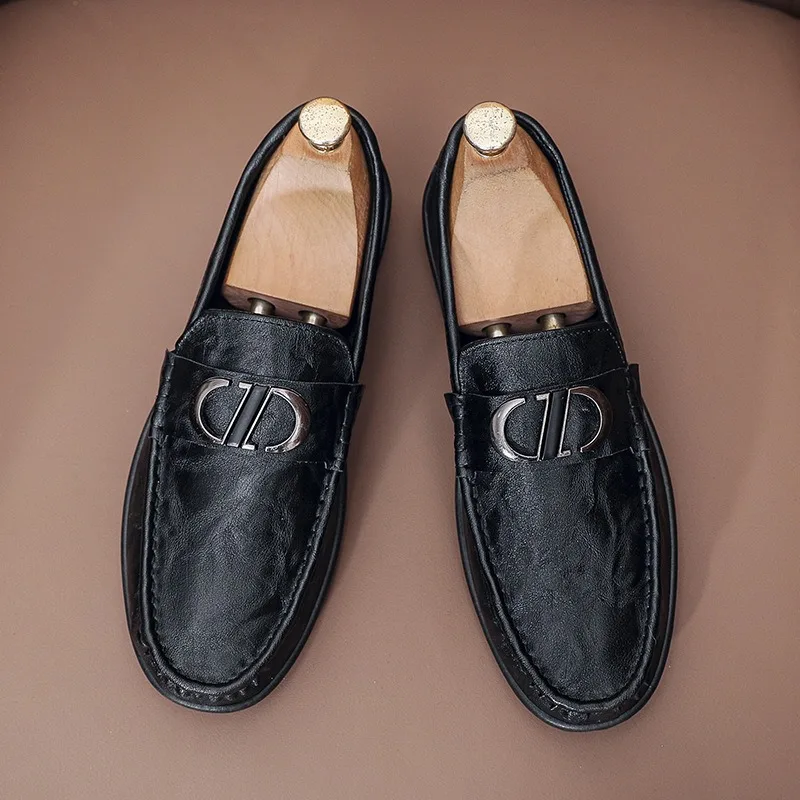 

дизайнерская повседневная обувь, мужские лоферы, роскошные брендовые черные кожаные туфли для мужчин, вечерние туфли mokasyny maedef buty męskie skórzane