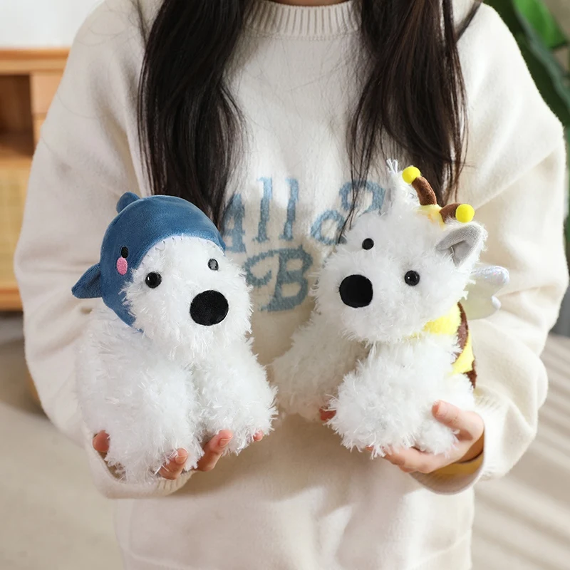 Schattige Cartoon Cosplay West Highland Puppy Serie Knuffels Zacht Schattig Pluizig Zittende Puppy Pop Dragen Dierenhoed Leuk Cadeau