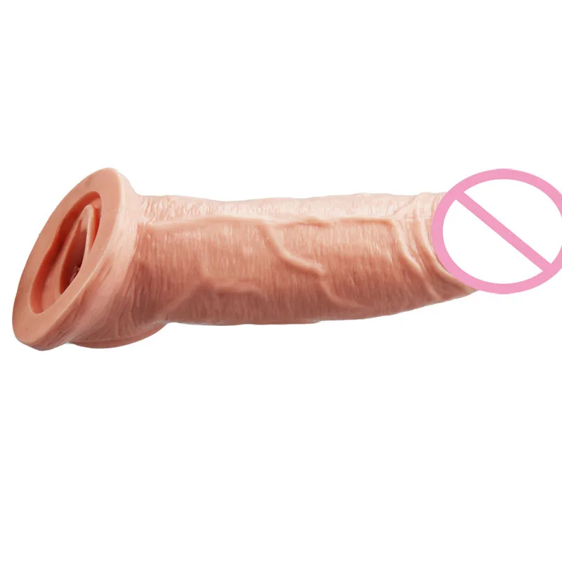 لينة القضيب موسع كم الواقي الذكري القابل لإعادة الاستخدام المثيرة لعب للرجال ديك توسيع تأخير سميكة الواقي الذكري كم الديك أدوات الجنس #4