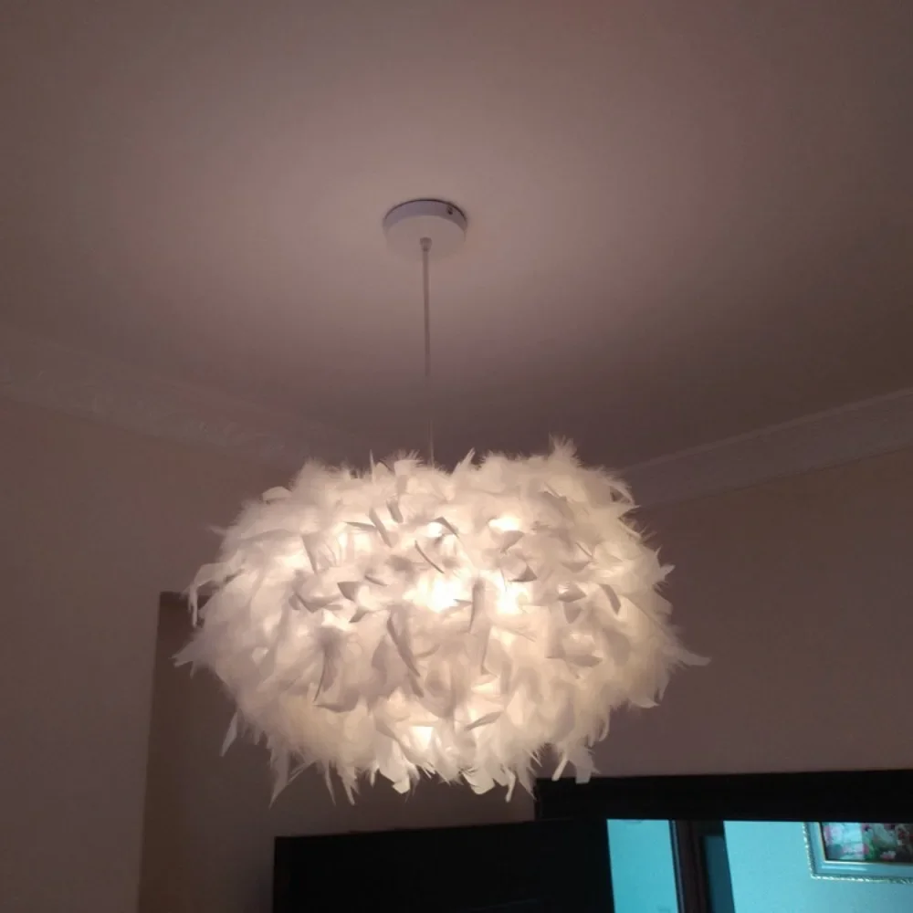 

Mordern Feather LED Pendant Light Chandelier for Living Room Bedroom Restaurant Ceiling Droplight Lamp Hanging Indoor Lighting