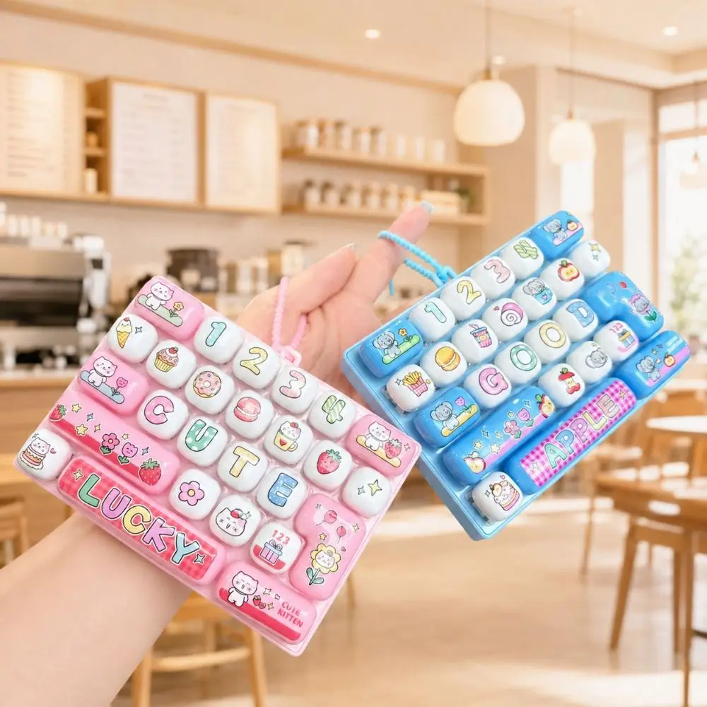26 Key Decompression Button Creative Style Cute Design Mini Keyboard Pendant Small Gift Bag Hanging Ornament Keyboard Keychain