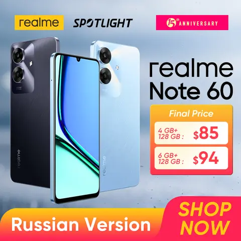 realme 노트 60 스마트폰, 32MP 카메라, 6.74 인치 90Hz 디스플레이, 5000mAh 배터리, 128GB IP64, 강력한 옥타코어 칩셋, 신제품