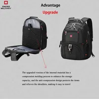 SWISS 17' Laptop Backpack Waterproof USB Charge Port Swiss-style Multifunctional Rucksack Schoolbag Mochila Hiking Travel Bag - Image 5