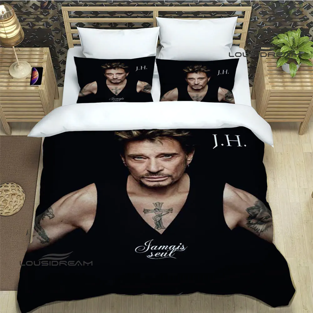 rock star Johnny Hallyday Bedding Sets exquisite bed supplies set duvet cover bed comforter set bedding set luxury birthday gift