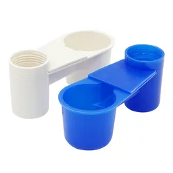 5pcs Bird Quail Drinker Cups Water Feeding Bottle Cup Chicken Pigeon Parrot Double Mouth Water Pet Automatic Drinker Cup Bowl