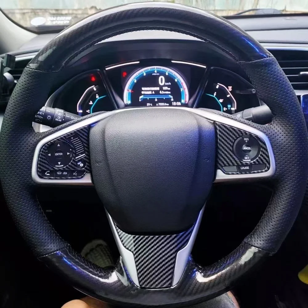 

Чехол на руль автомобиля из углеродного волокна из натуральной кожи для Honda Civic 10X CR-V CRV Clarity 2016-2022, чехол на руль