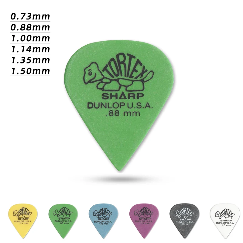 Dunlop  Pick. 412R Tortex SHAPP non-slip and wear-resistant acoustic guitar picks. Thickness is 0.73/0.88/1.00/1.14/1.35/1.50mm.