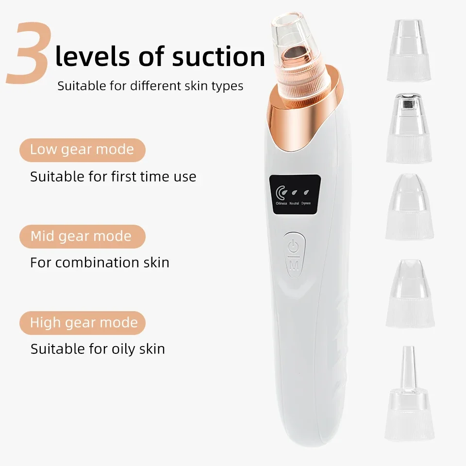 Electric Cleaner Face Blackhead Remover Multifunctional Cleaning Instrument Black Head Extractor Face Skin Care Tools 3 Gears