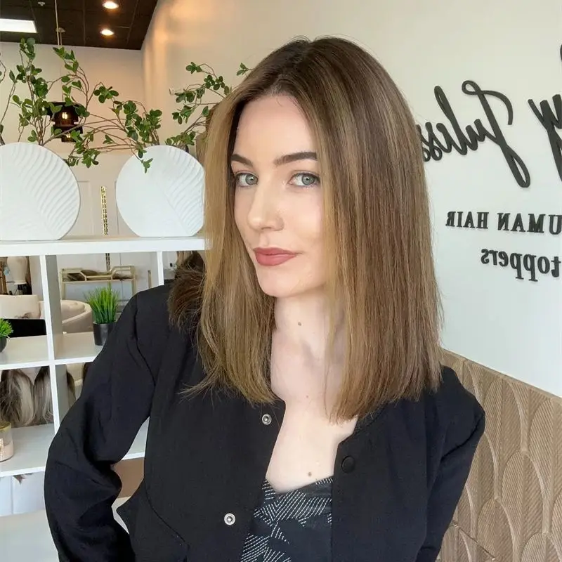 Dark Roots Short Straight Bob Ombre Ash Blonde Loose Wave Lace Front Wig Heat Resistant Fiber Hair Wig Glueless Synthetic Wigs