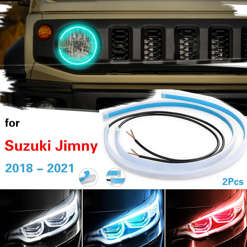 

2x Ultra Thin Car Soft Tube Flexible LED Strip For Suzuki Jimny 2018-2021 DRL Flowing Turn Lamp Daytime Running Light Strip 12V