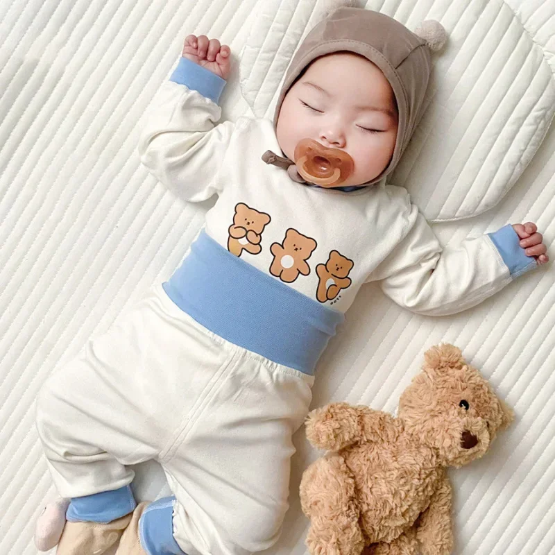 Newborn Kid Girl Underwear Clothes Set Pure Cotton Baby Boy Long Sleeves Outfit Cute Toddler Infant Clothing Two Piece Sleepwear