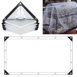 0.12mm Transparent PE Film Tarpaulin Garden Balcony Waterproof Patio Canopy Awnings Winter Plants Cover Greenhouse Film Tarp