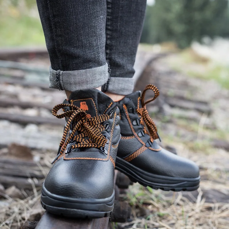 Sapatas de segurança do trabalho do sexo masculino sapatos de trabalho indestrutíveis botas de segurança do dedo do pé de aço