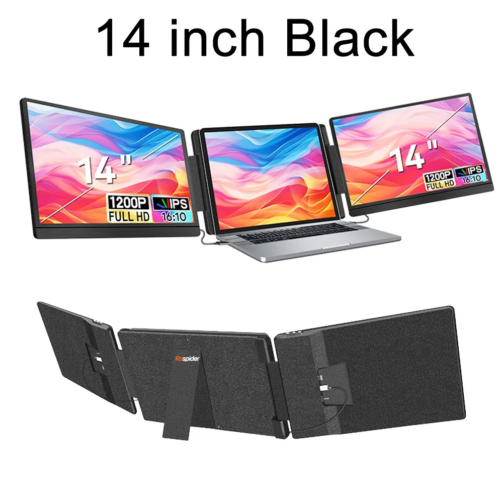 Rospider 14 15,6 inch Dubbele Laptopmonitor High-Definition Dubbele Uitbreidbare PC LCD Scherm Extender voor Verbeterde Visuele Ervaring