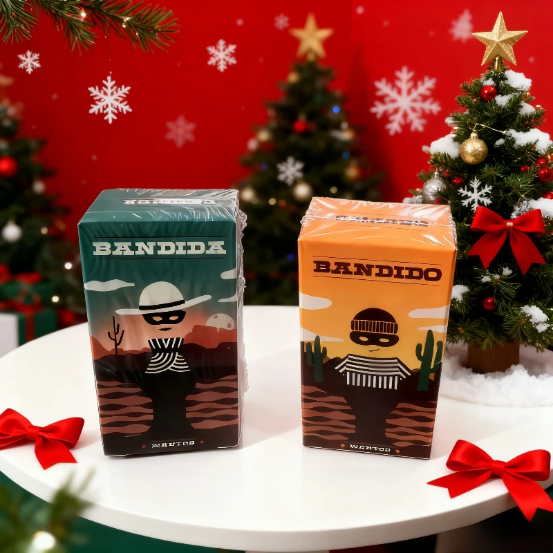 لعبة طاولة عائلية من Bandido Bandida مكونة من 4 لاعبين لعبة بطاقة استراتيجية لمتعة الحفلات مع توضيحات اللغة الإنجليزية الصينية لعيد الميلاد