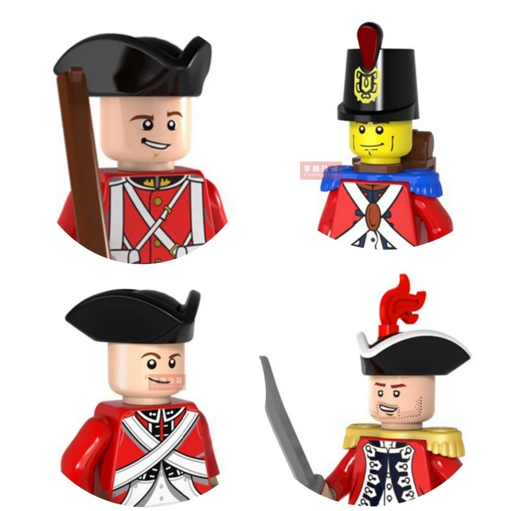Kids Toys Imperial Navy Military Soldier Building Blocks Red Blue Mini Action Figures Artillery Toys For Kids Birthday Gifts