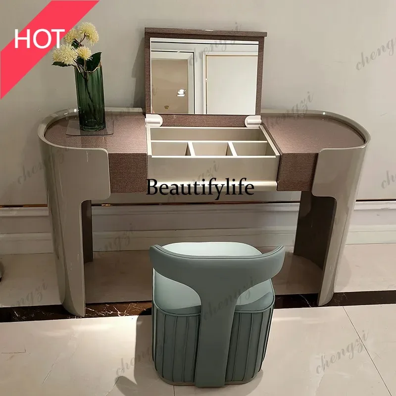 A49 Gothic Luxury Dressing Table Storage Europe Clothing Black Dressing Table White Mirror Coiffeuse De Chambre Organizer Makeup