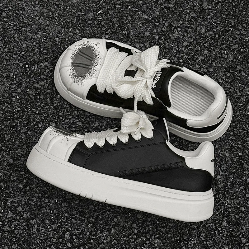 Unisex Sneakers Women Shoes for Men Tennis Vintage Y2K Quality Dirty Leather Punk Skateboard Shoes Couple Sports Casual Shoes