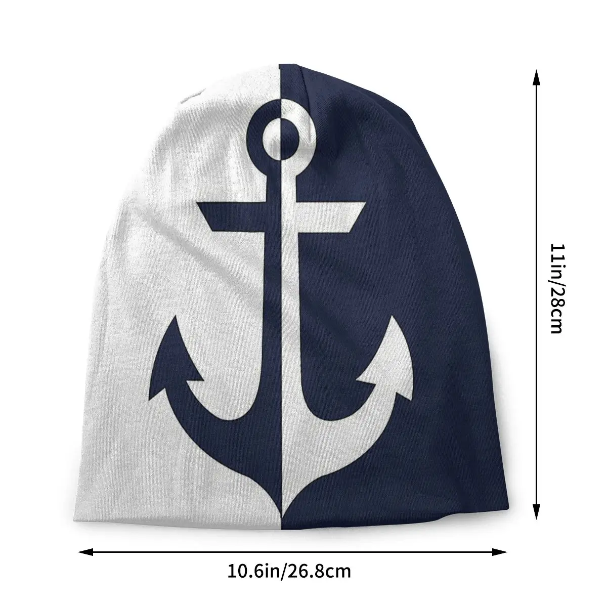 Nautical White Navy Anchor Autumn Female Thin Beanies Cycling Unisex Skullies Bonnet Hats