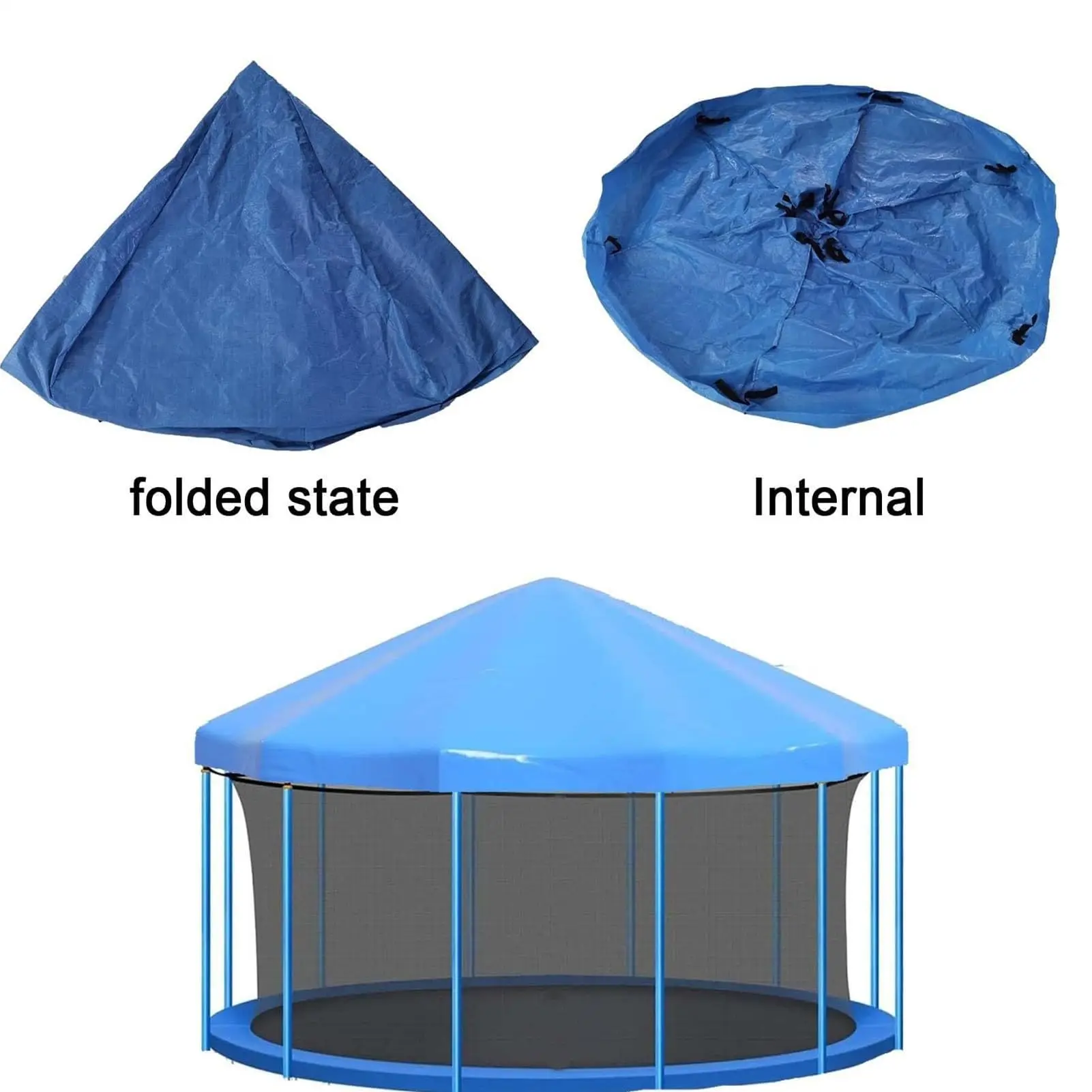 Trampolin-Überdachung, 6/8/10 FT rahmenlose Trampolin-Sonnenschutzabdeckung für den Außenbereich, regensicherer Trampolin-Zelt-Sonnenschutz aus Oxford-Stoff