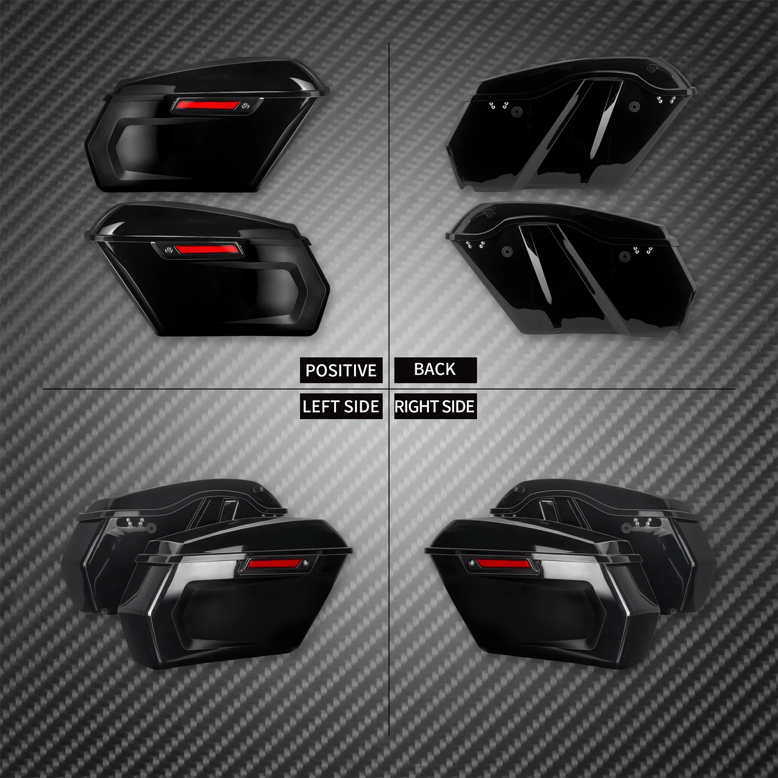 Motorfiets Zadeltassen Kofferbak Zijtassen Bagage Opslag Voor Harley Touring Road King Street Electra Glide 2014-2023 (Behalve CVO)