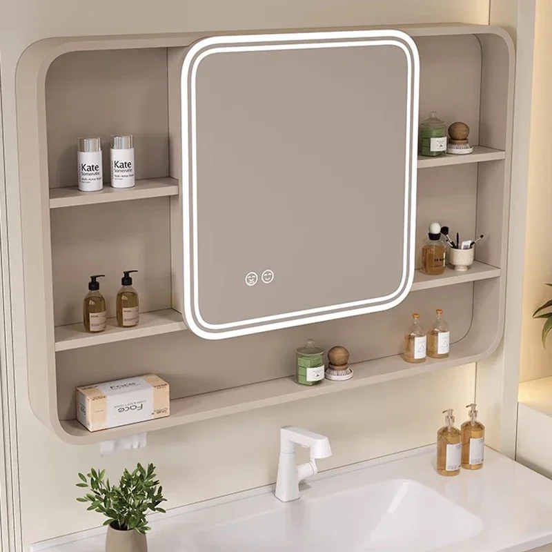 European-style Bathroom Mirror Cabinet Wall-mounted Storage Waterproof and Rust-proof Frame Aluminum Furniture Arredo Bagno FYBC