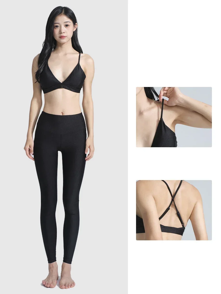 Soutien-gorge de sport perlé avec sangle à col en V pour femme, sous-vêtements de sport, triangle au dos, yoga, polymères de poitrine perfectionnés, fitness