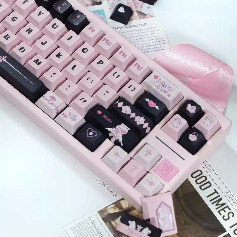 MiFuny Dream Theme Pink Keycaps PBT Keycap Moa Profile Keyboard Keycaps for Custom Mechanical Keyboard Gaming Accessories Gift