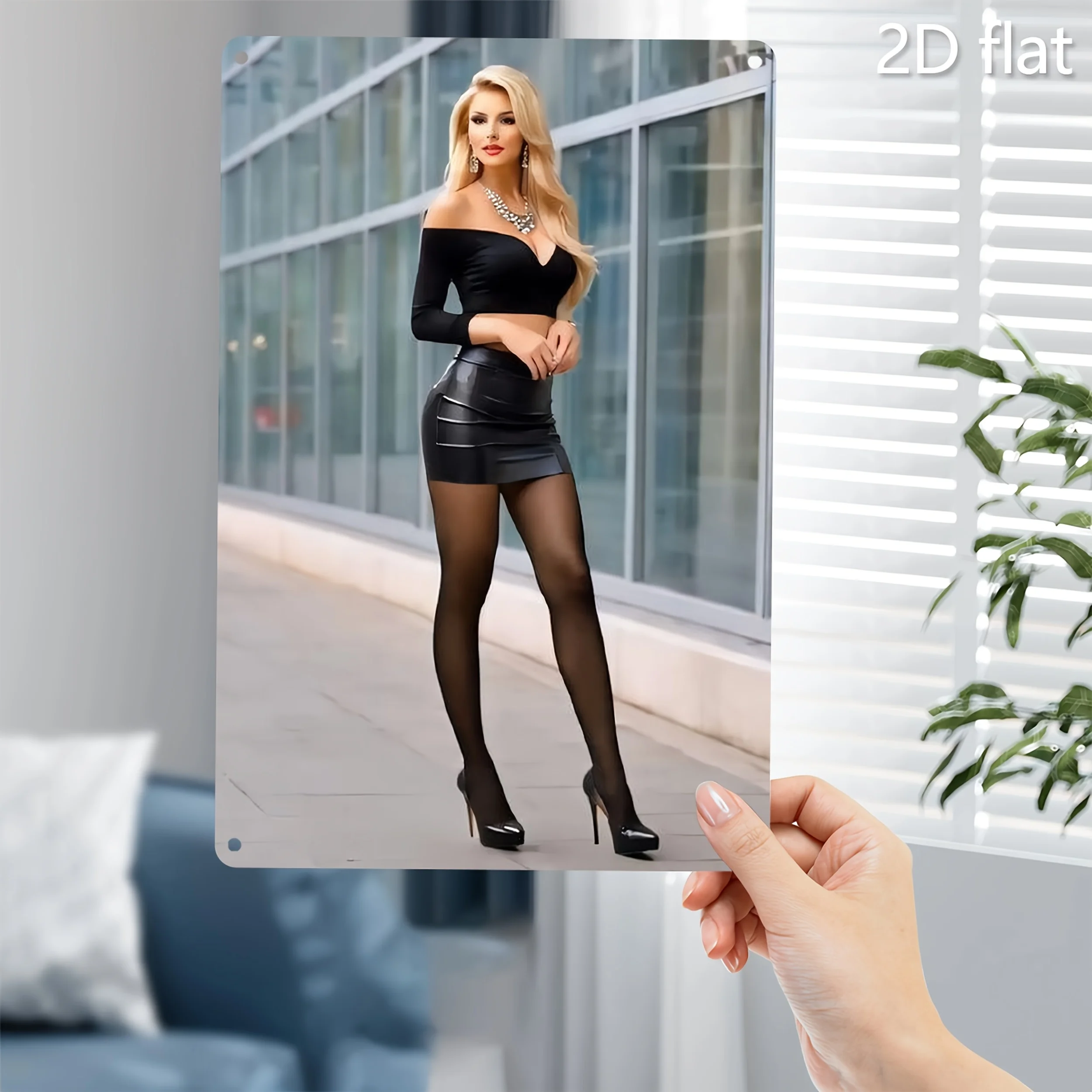 Retro-Wandkunst aus Eisen, vorgebohrtes Metallschild für Frauen, Innen- und Außendekoration für Zuhause