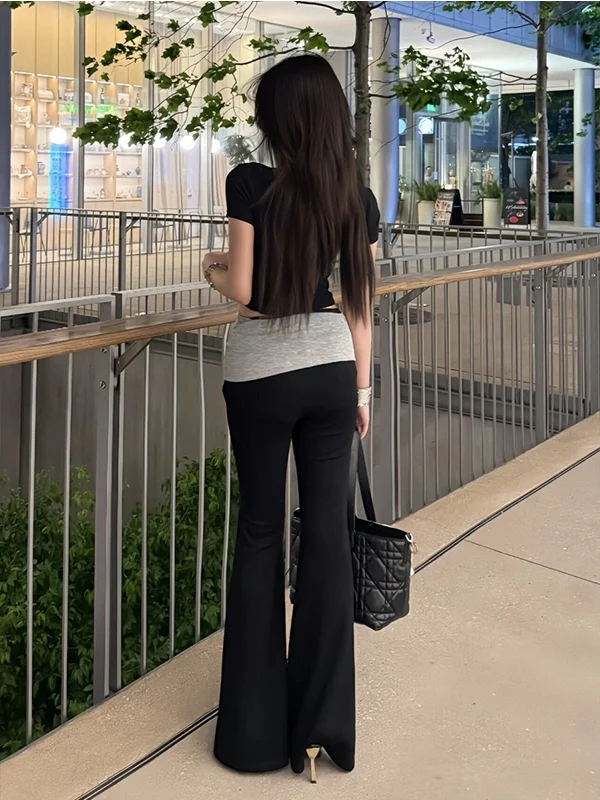 Lage taille Amerikaanse Sle Casual broek Dames Slim Fit Yogabroek Hoogbouw Lange broek Rechte pijpen Broek Zomer 2025