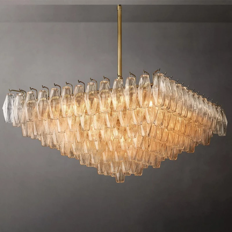 

chandelier American simple modern light luxury Hong Kong style villa guest dining room bedroom crystal glass chandelier