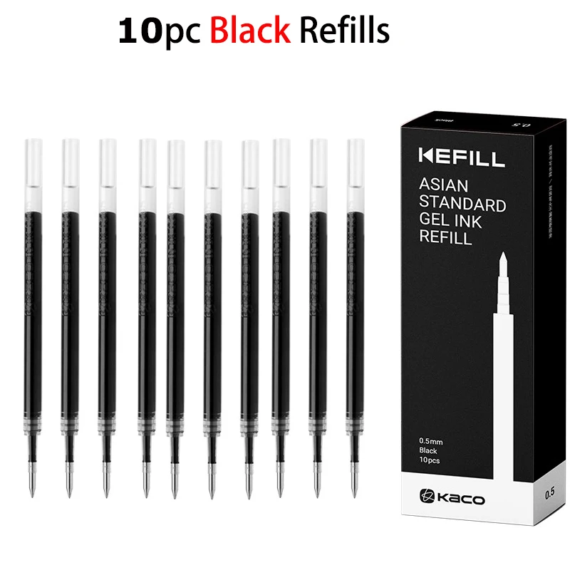 KACO Gelschreiber, Press-Signaturstift, Schreibwaren, Metall-Stiftclip, 0,5 mm, schwarze Tinte, schnell trocknend, großes Fassungsvermögen, 800 m, glattes Schreiben