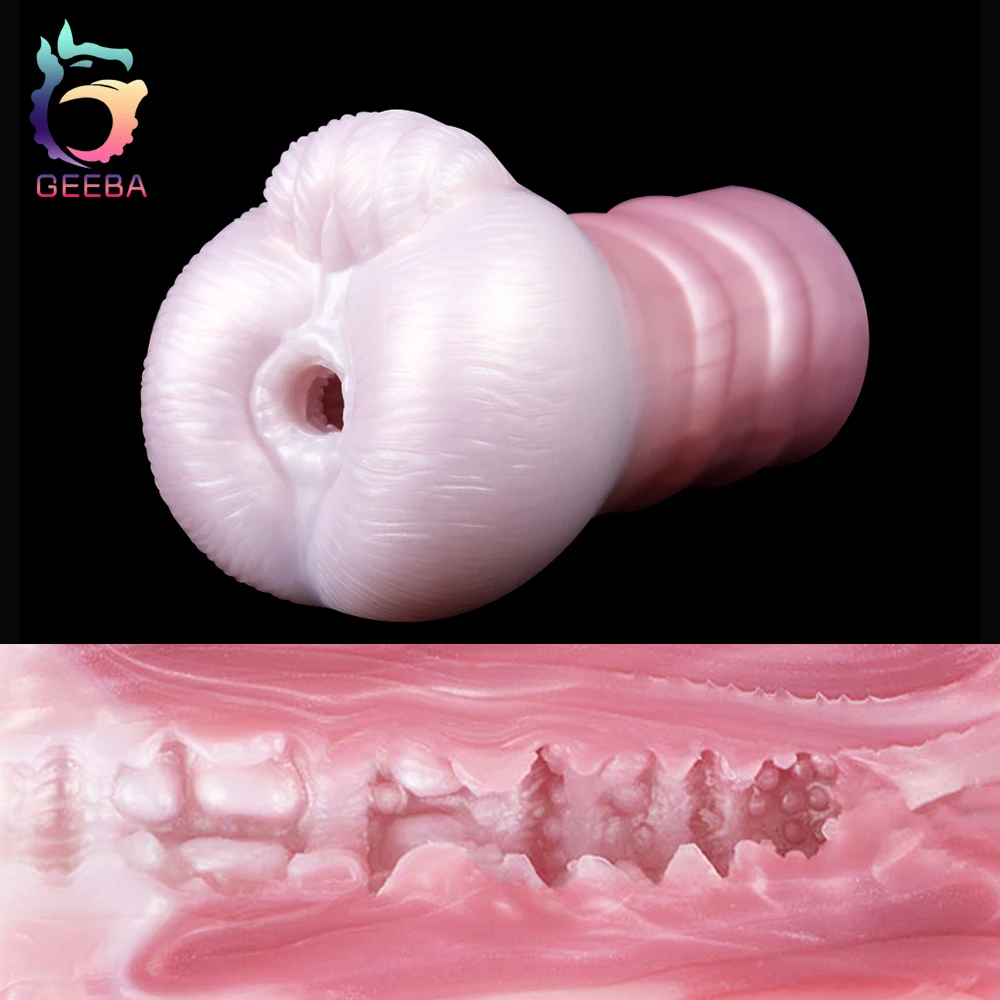 GEEBA Fantasy Animal Wolf Male Masturbator Lifelike Silicone Masturbation Cup Realistic Vaginal Pocket Pussy Stroker Sex Toys