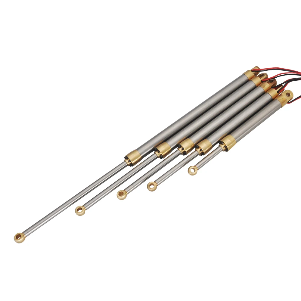 OD 12 ミリメートル金属電気シミュレーションシリンダー 35/55/70/90/120 ミリメートルストローク 5 V 〜 8.4 V プッシュロッド RC カー掘削機ロボットモデルおもちゃブロック